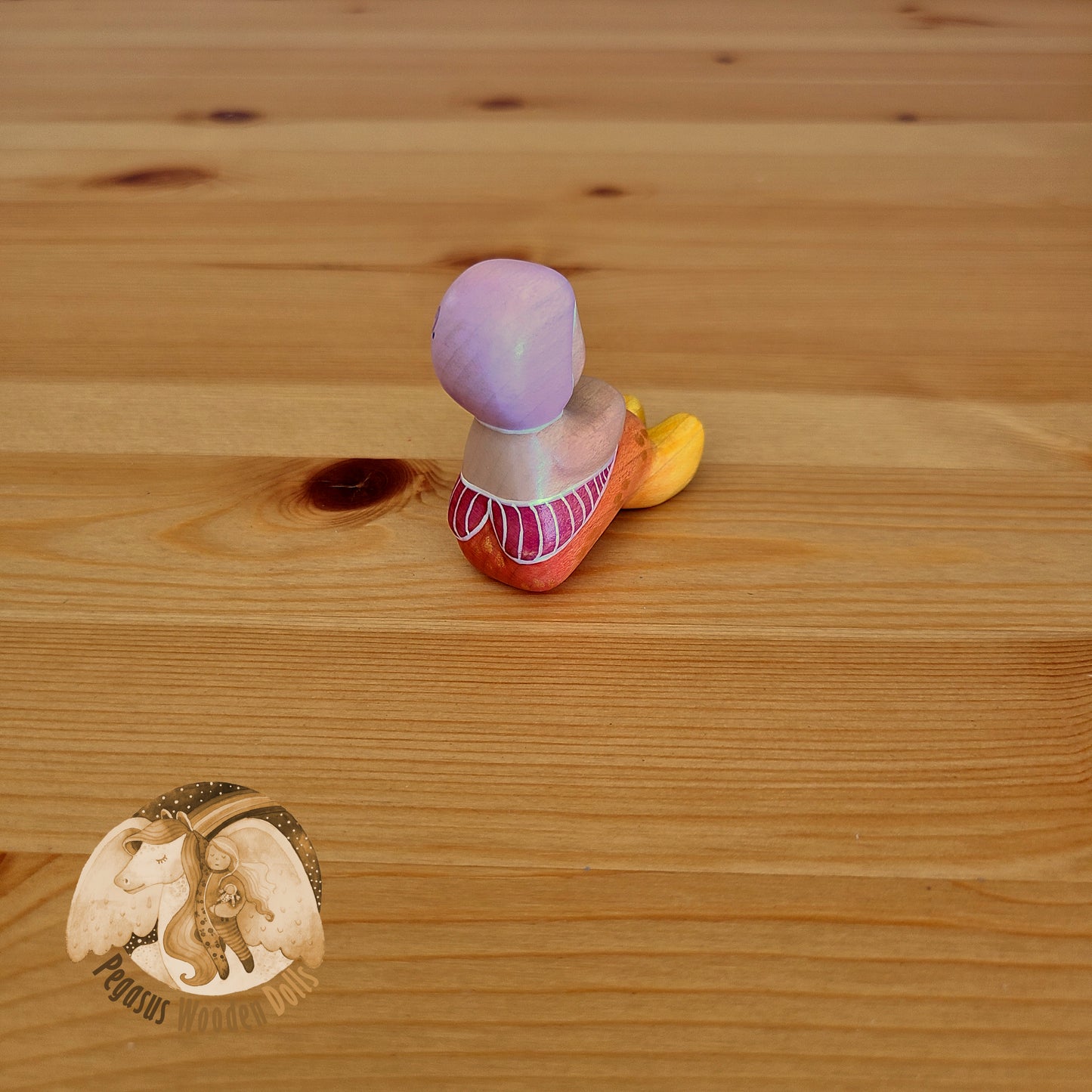 Wooden Pink Sitting Merbaby