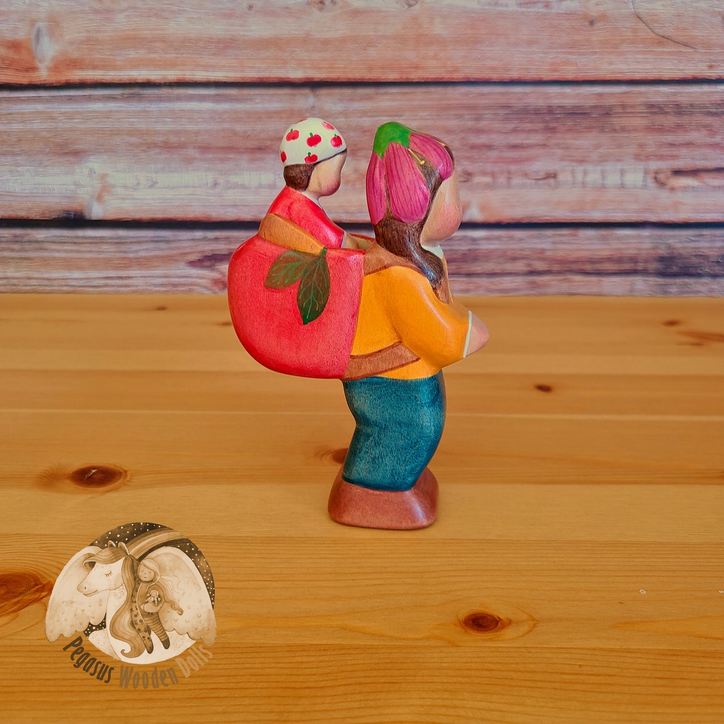 Wooden Apple Mother with baby