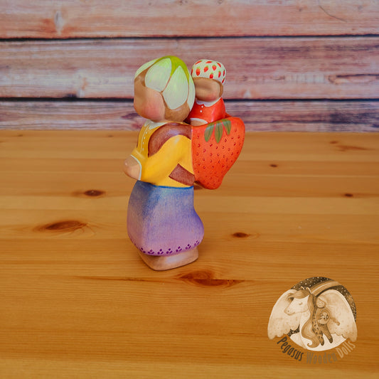 Wooden Strawberry Mother with baby