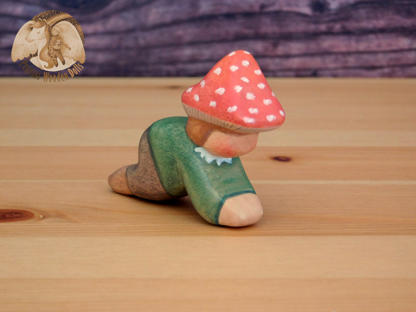 Wooden Mushroom Crawling Baby