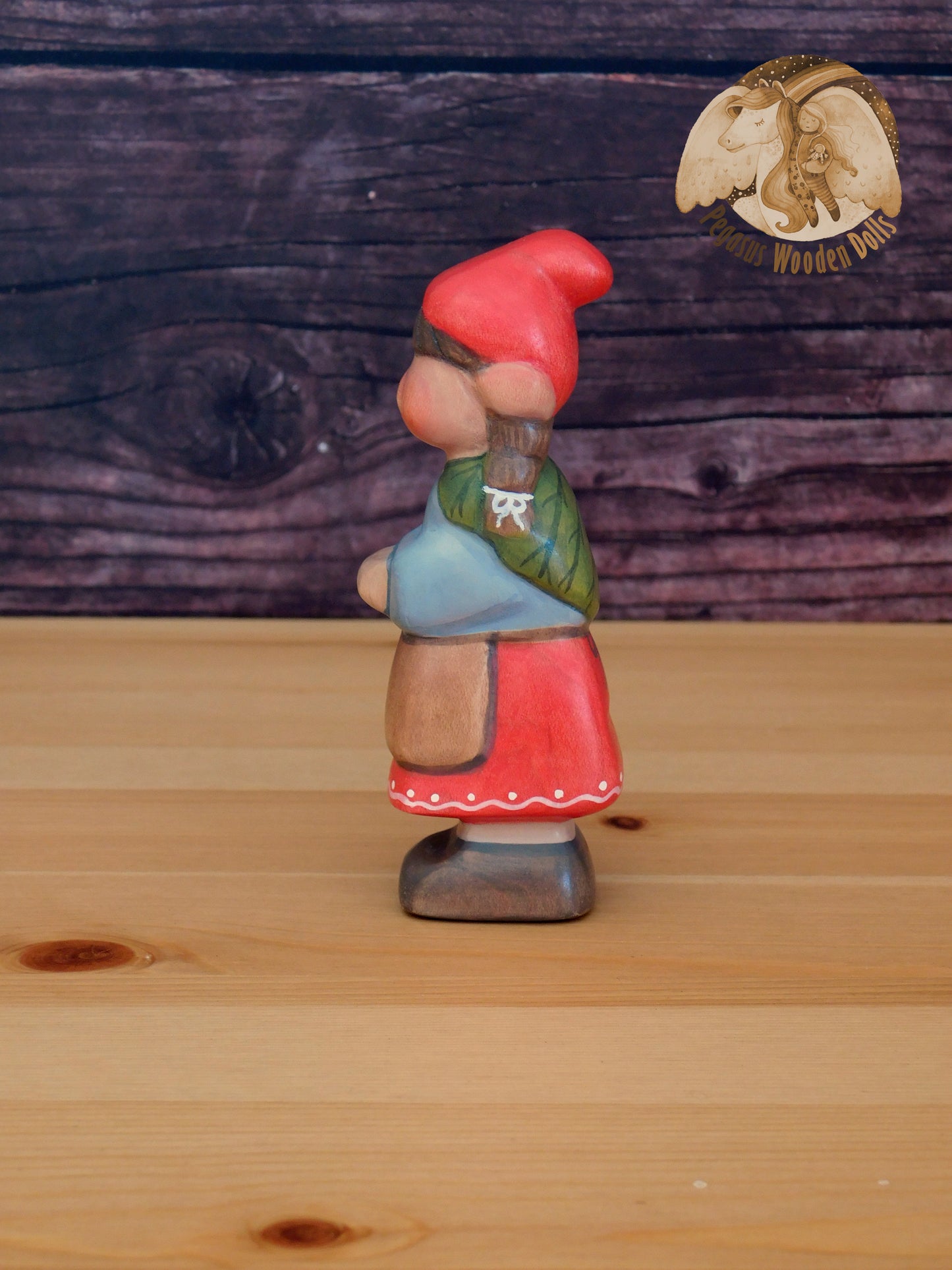 Wooden Woodland Gnome Girl