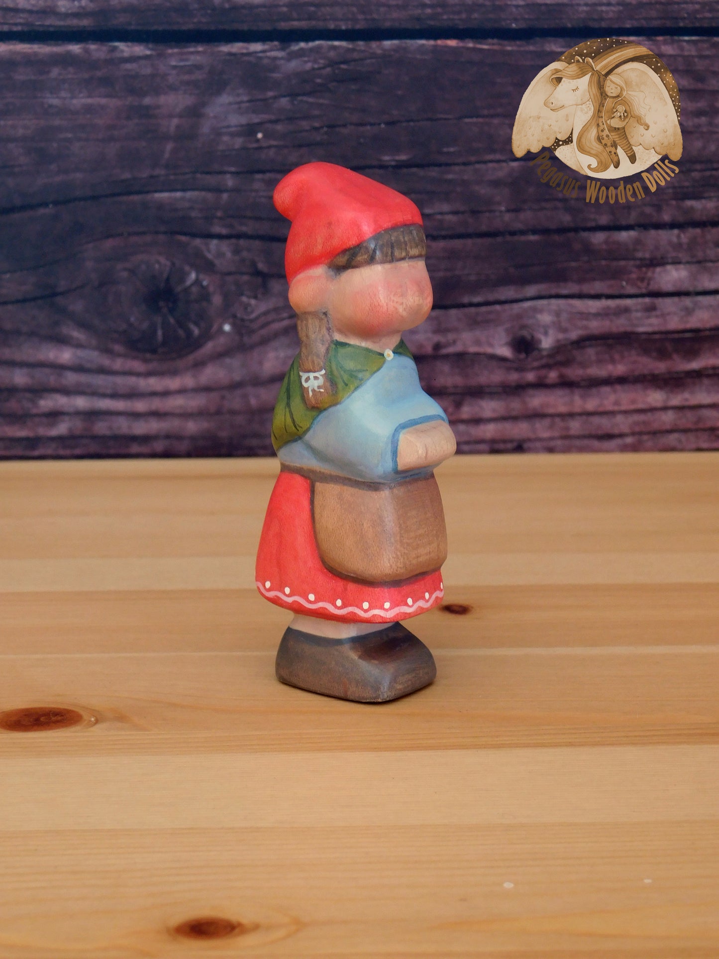 Wooden Woodland Gnome Girl