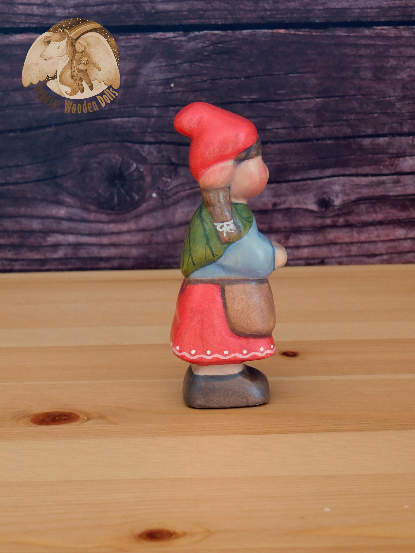 Wooden Woodland Gnome Girl
