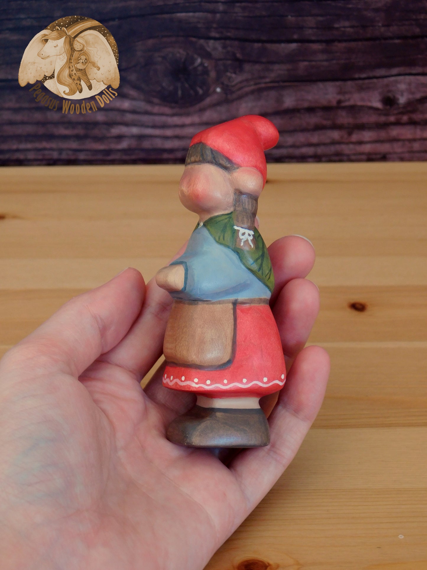 Wooden Woodland Gnome Girl